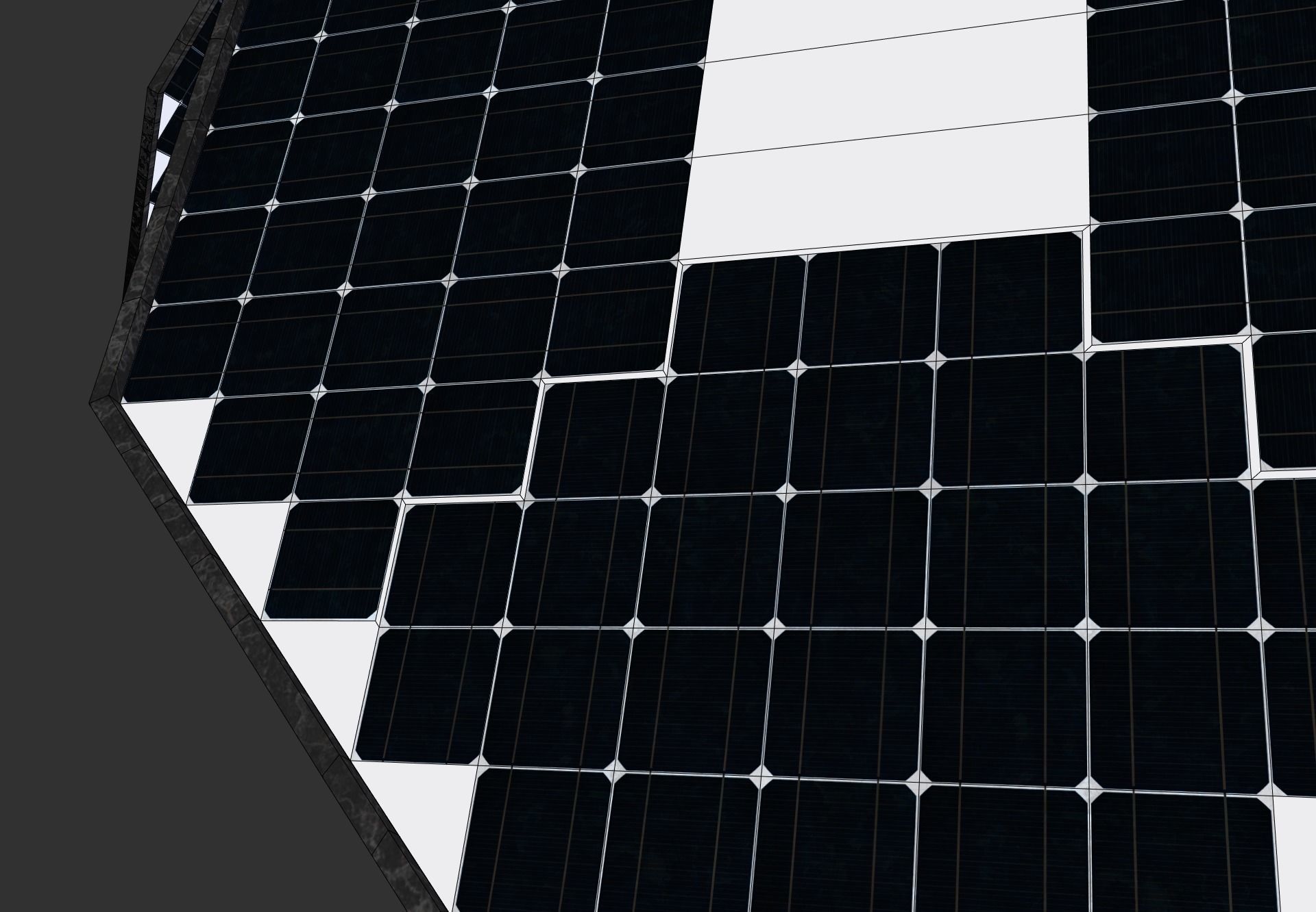 solar energy tree octagonal panels Low-poly 3D model_13