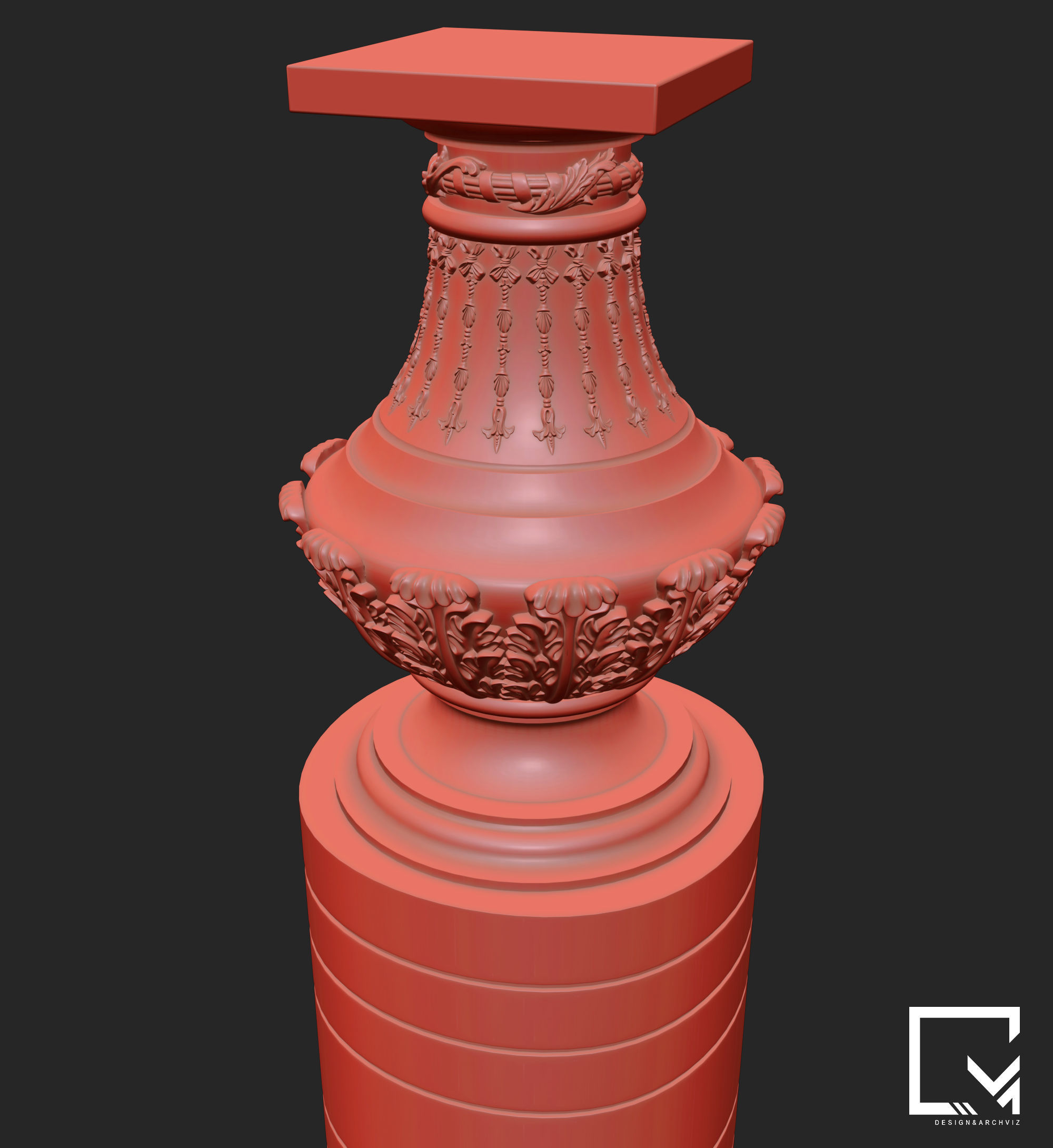 Classic Fountain 3D model_5