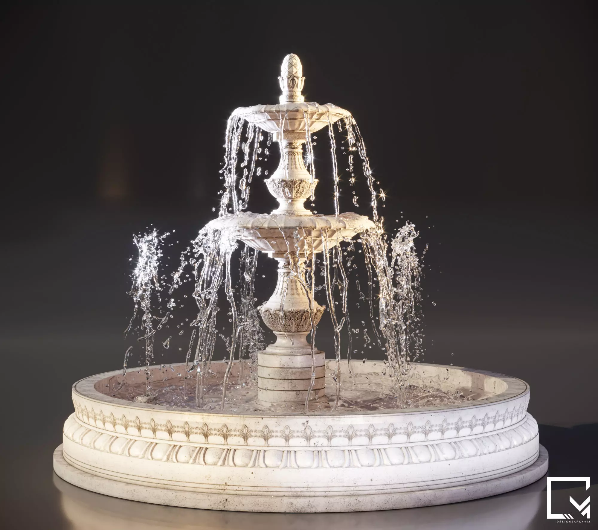Classic Fountain 3D model_0