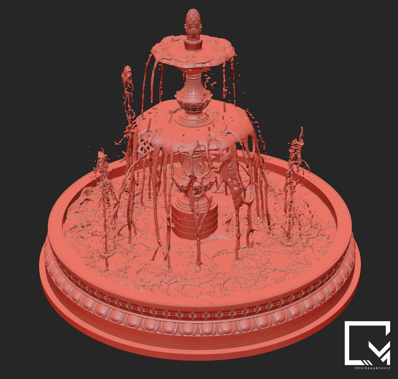 Classic Fountain 3D model_3