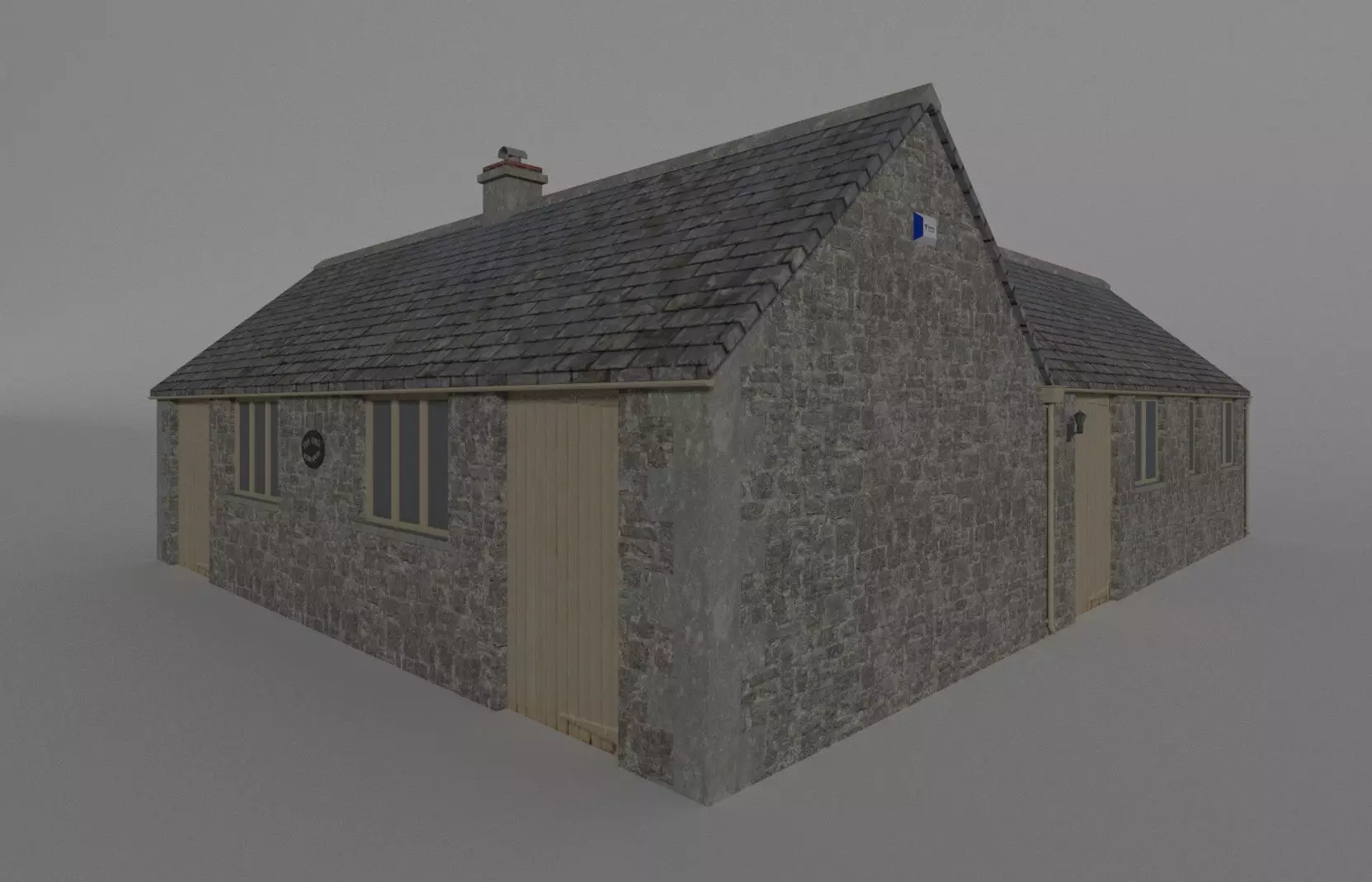 british uk cotswold stone house Low-poly 3D model Low-poly 3D model