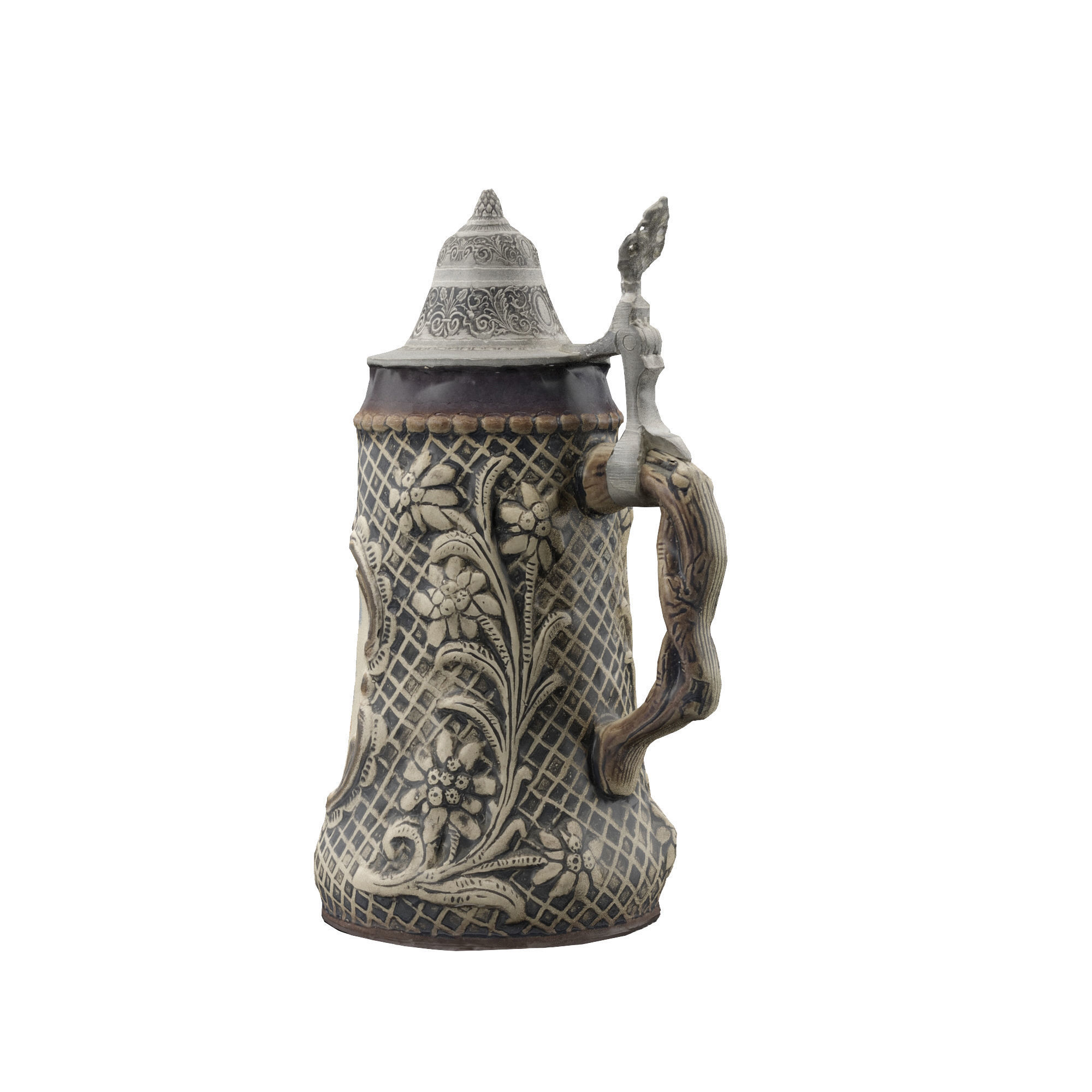 Ornamented Decorative Vase  Low-poly 3D model_2