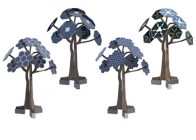 3D solar energy tree multi package 3D Model Collection