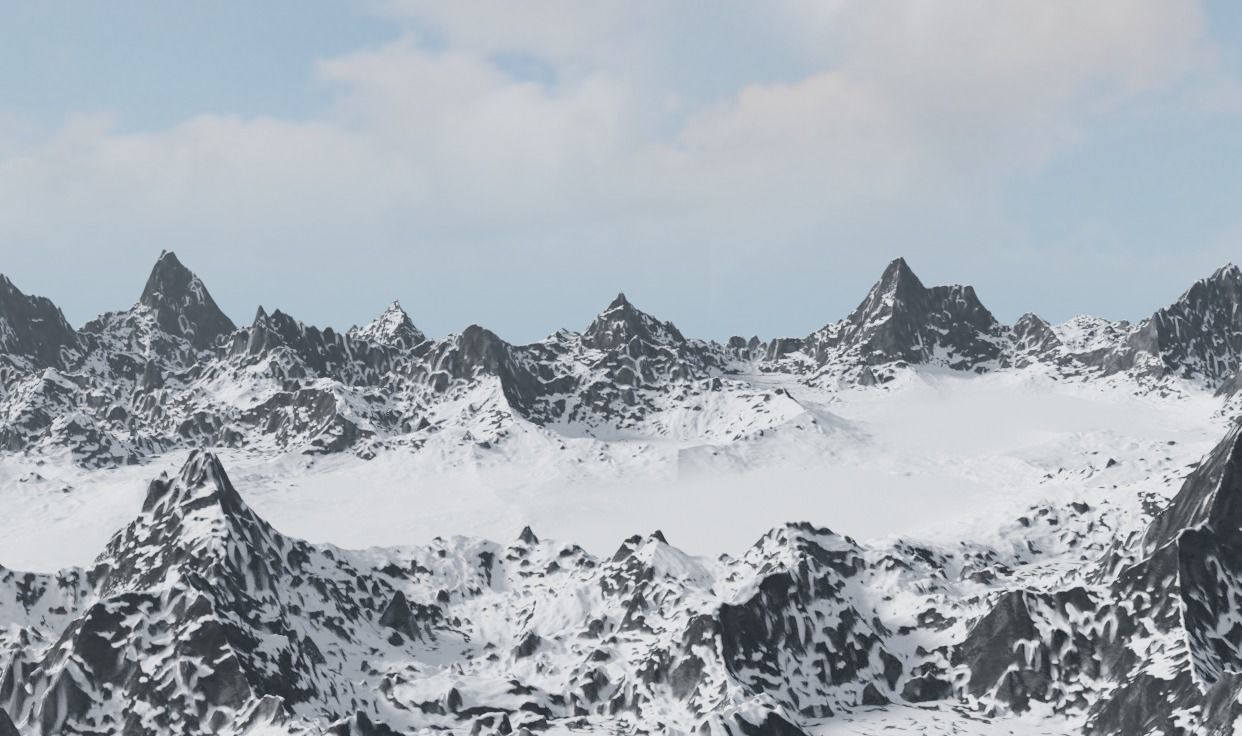 Snow Mountains Valley 3D model_7