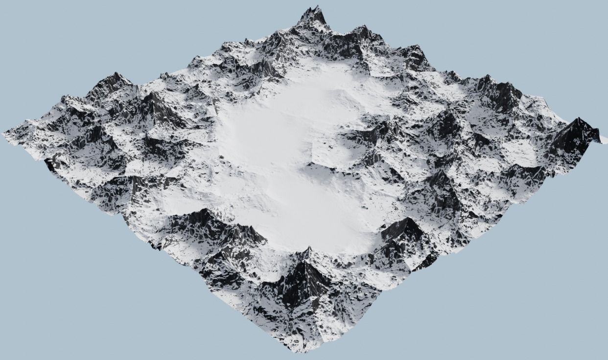 Snow Mountains Valley 3D model_5