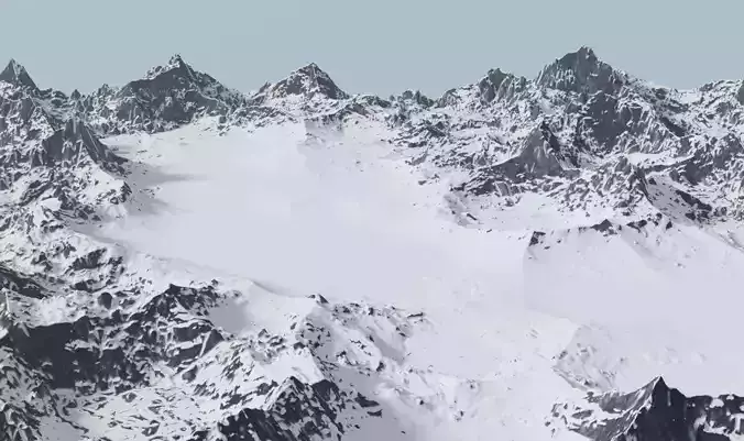 Snow Mountains Valley 3D model