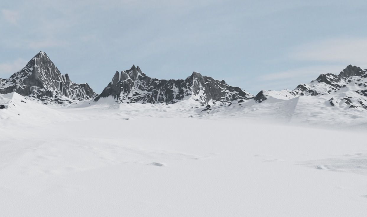 Snow Mountains Valley 3D model_9