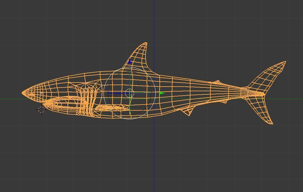 Great White Shark Low-poly 3D model_4