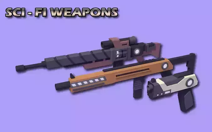 Low poly Sci-Guns sniper rifle