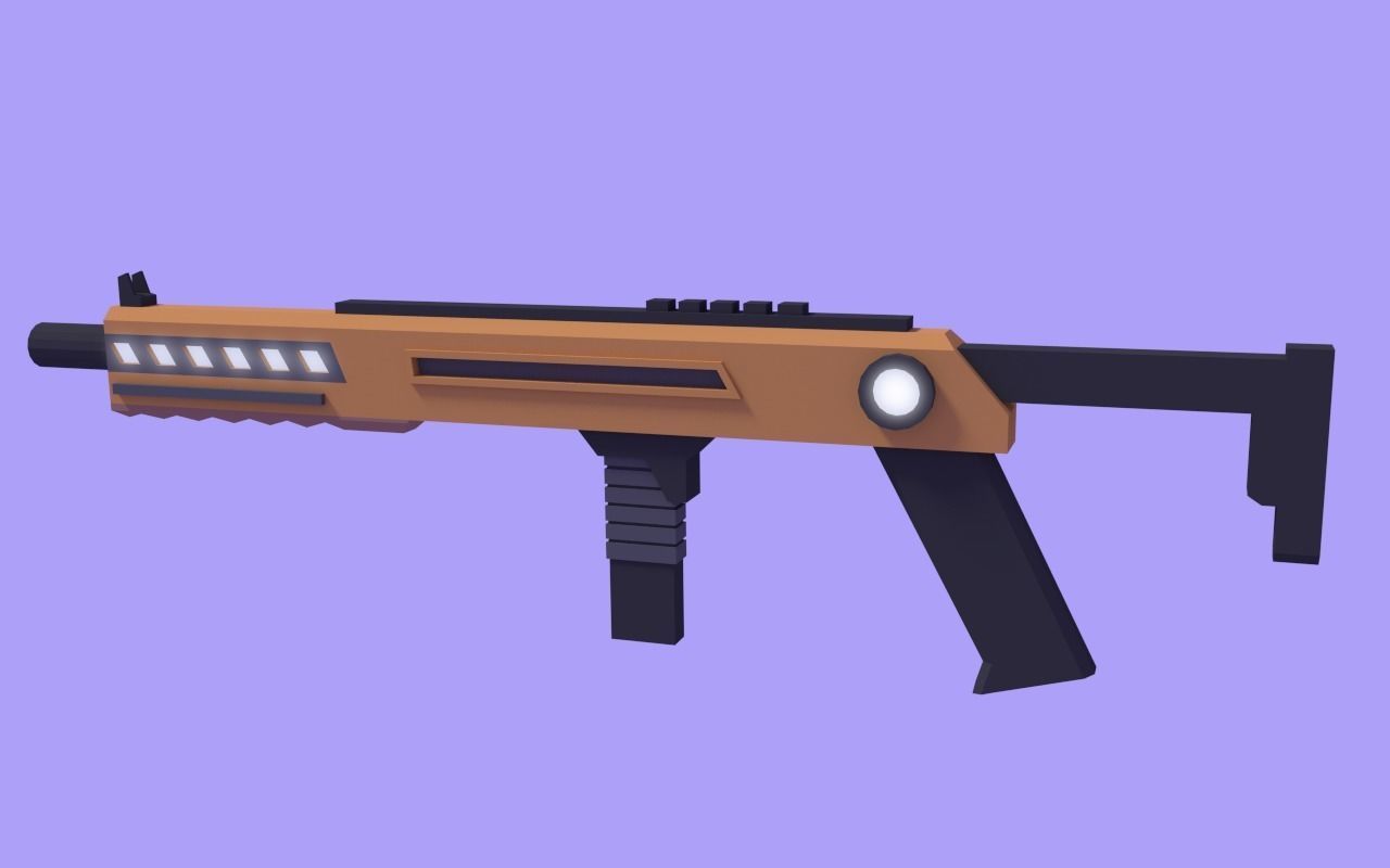 Low poly Sci-Guns sniper rifle Low-poly 3D model_2