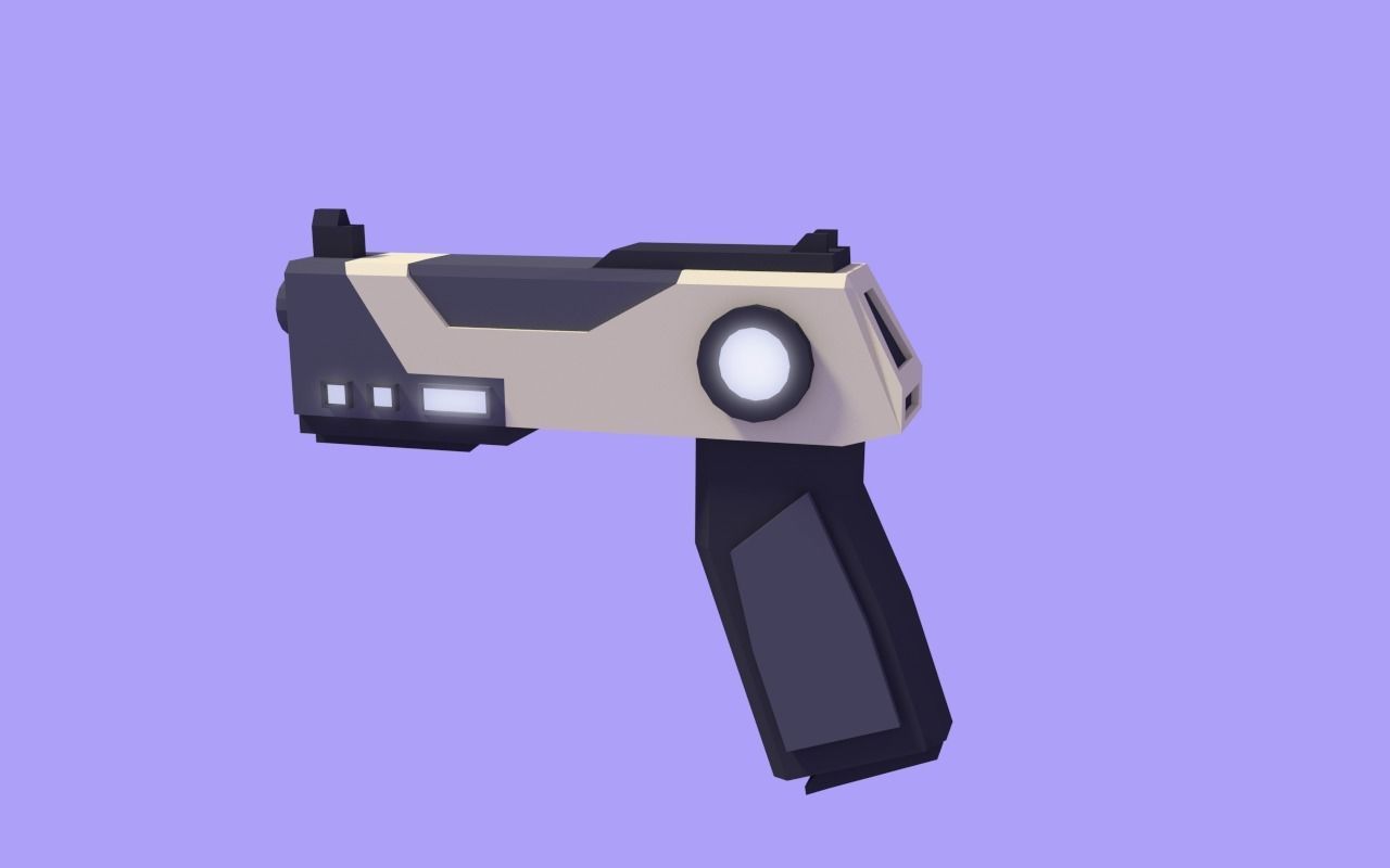 Low poly Sci-Guns sniper rifle Low-poly 3D model_3