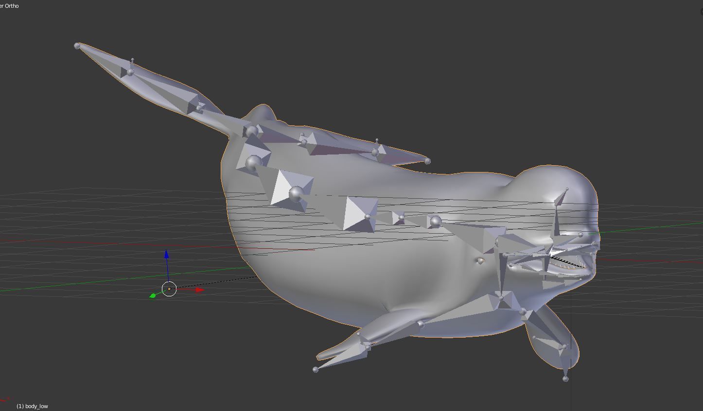 Beluga Whale Low-poly 3D model_3