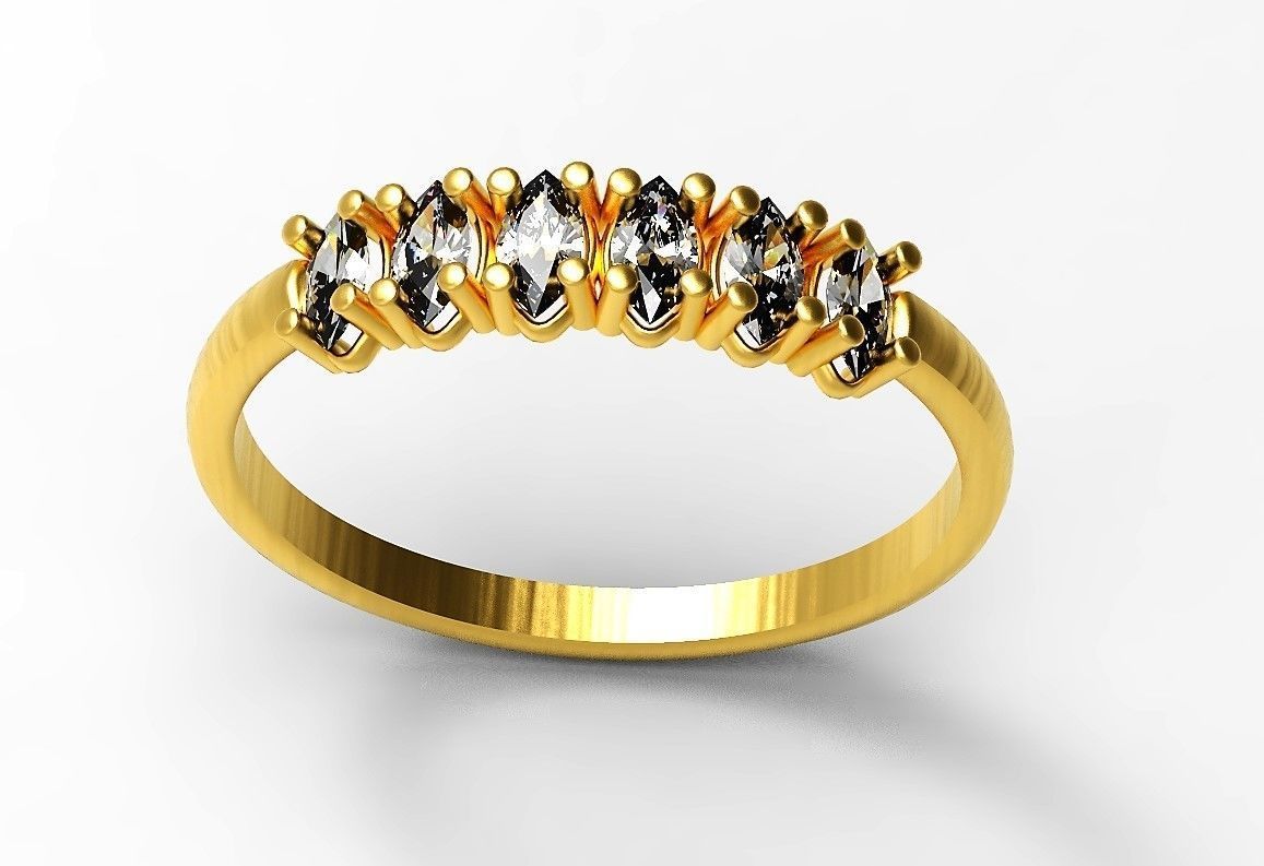 Set of Three Navette Rings 3D print model_25