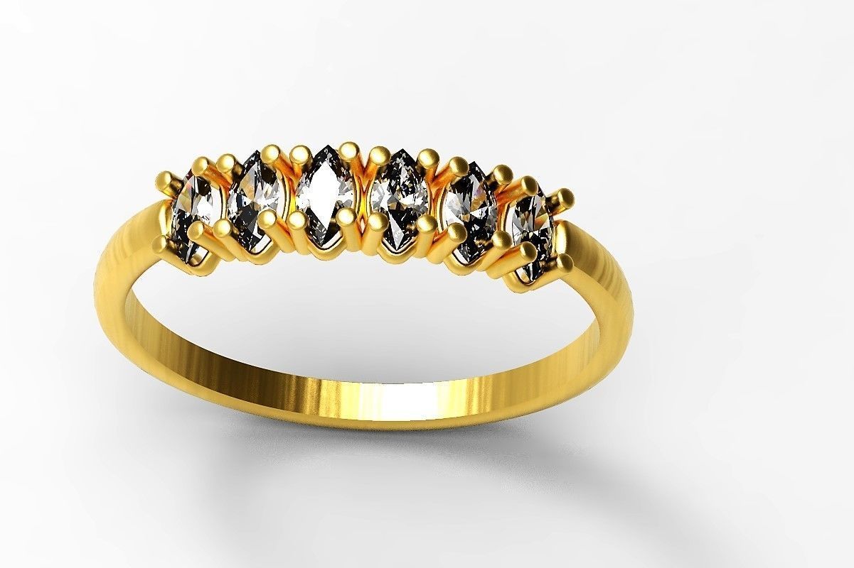 Set of Three Navette Rings 3D print model_2