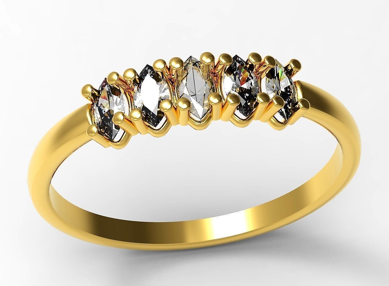 Set of Three Navette Rings 3D print model_20