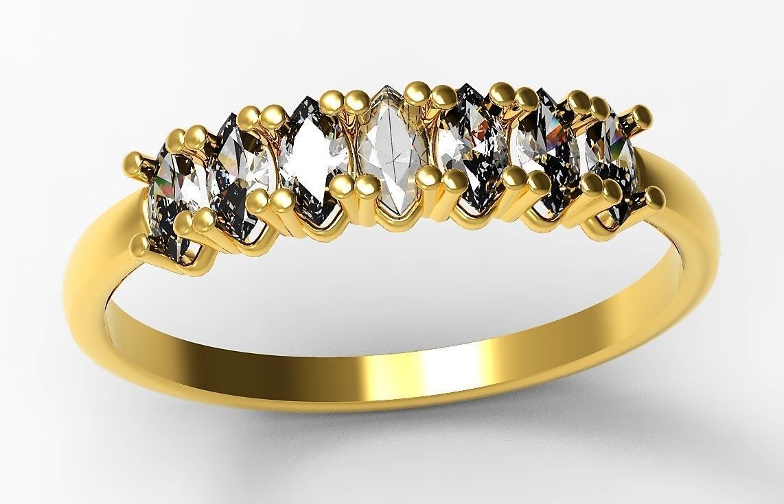 Set of Three Navette Rings 3D print model_6