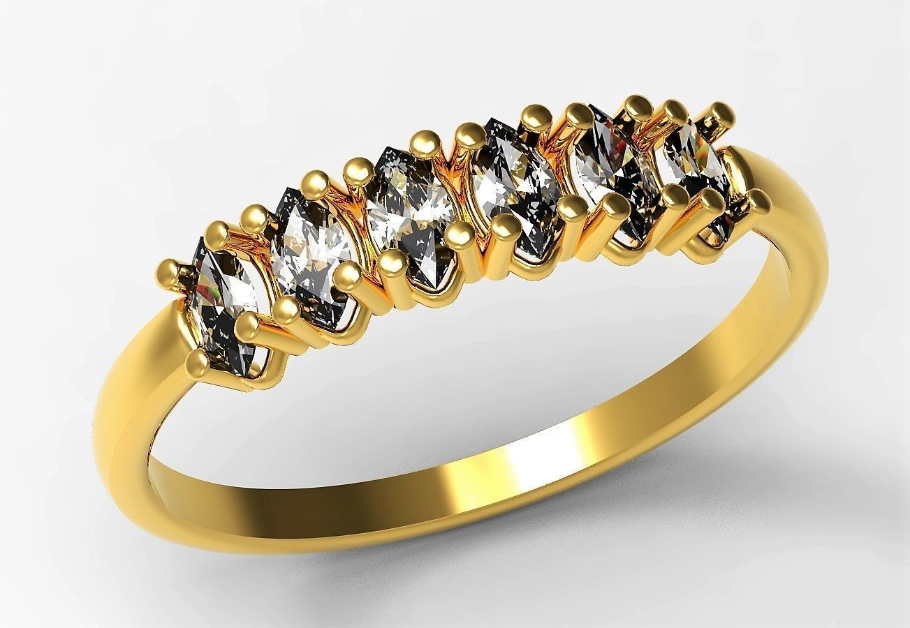 Set of Three Navette Rings 3D print model_9