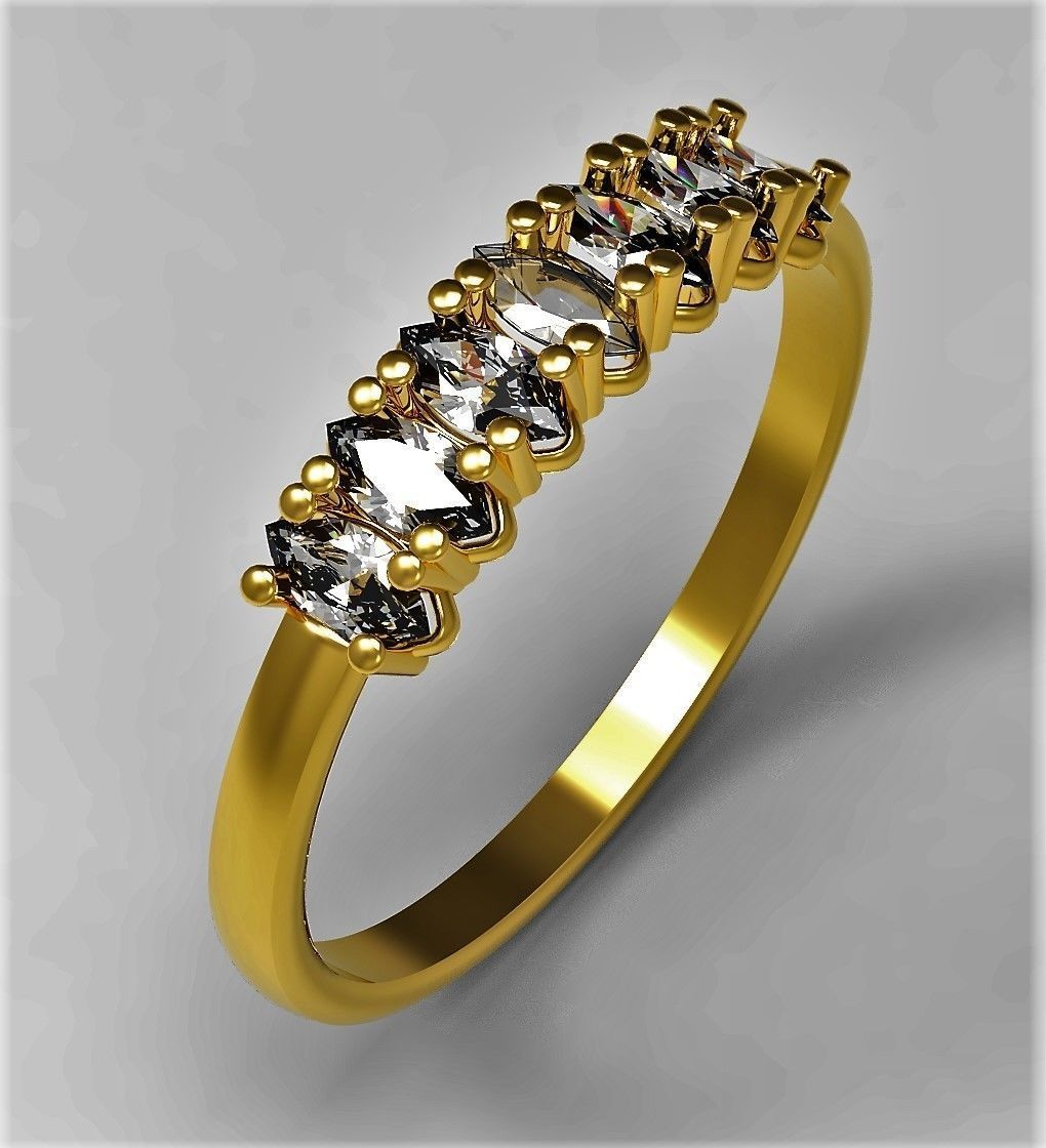 Set of Three Navette Rings 3D print model_8