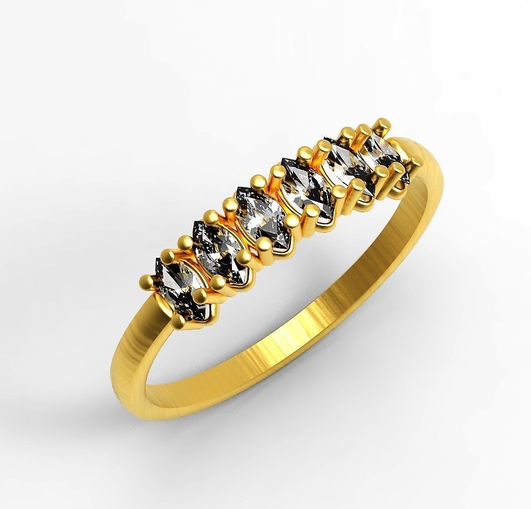 Set of Three Navette Rings 3D print model_26