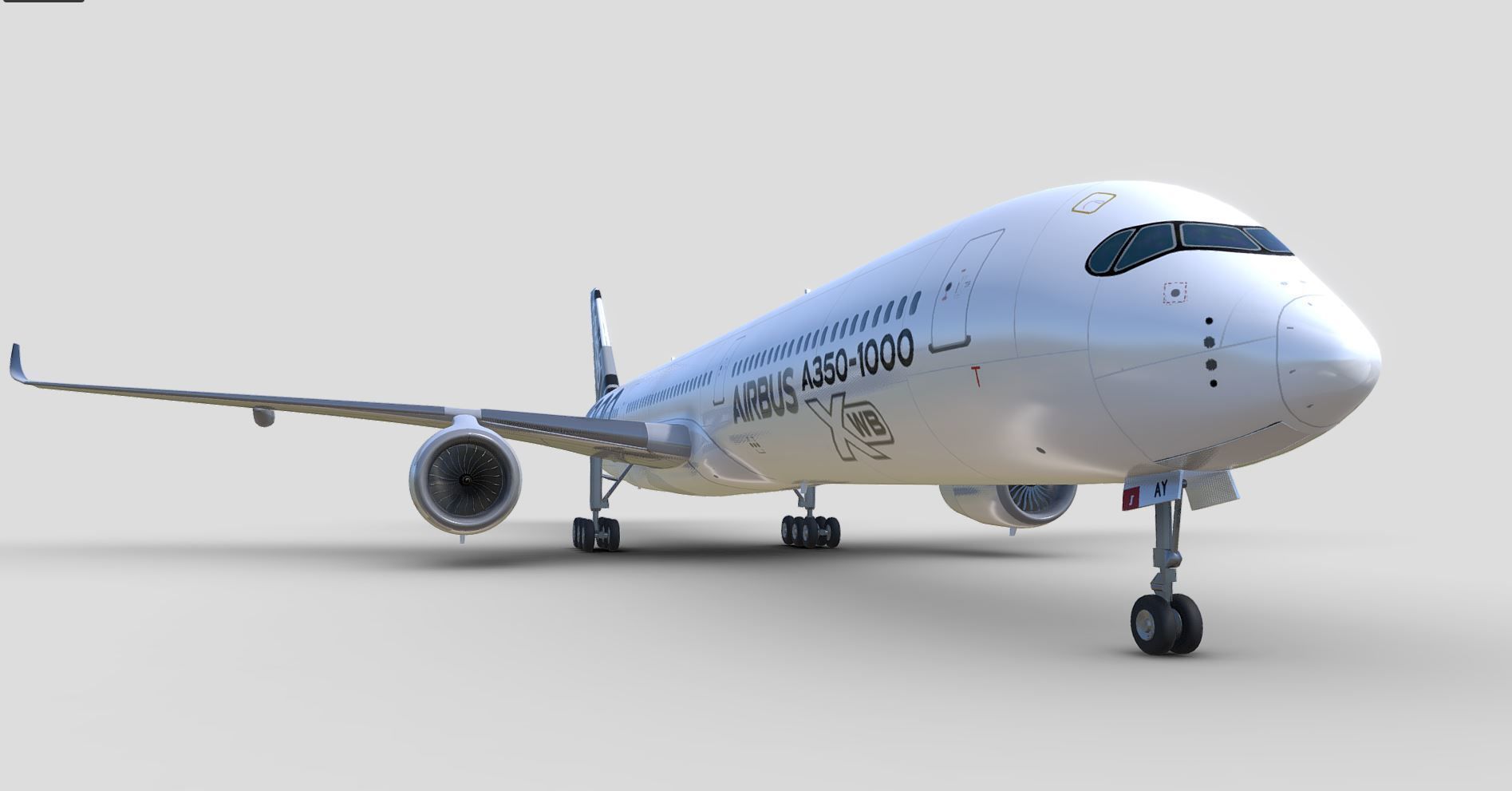 Airbus A350-1000 XWB AIRBUS LIVERY Low-poly 3D model_2