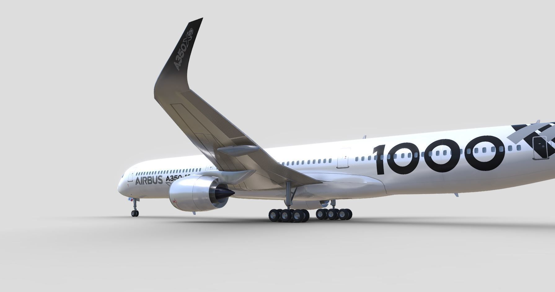 Airbus A350-1000 XWB AIRBUS LIVERY Low-poly 3D model_4