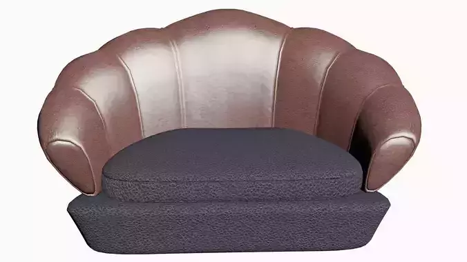 Luxury leather sofa Low-poly 3D model