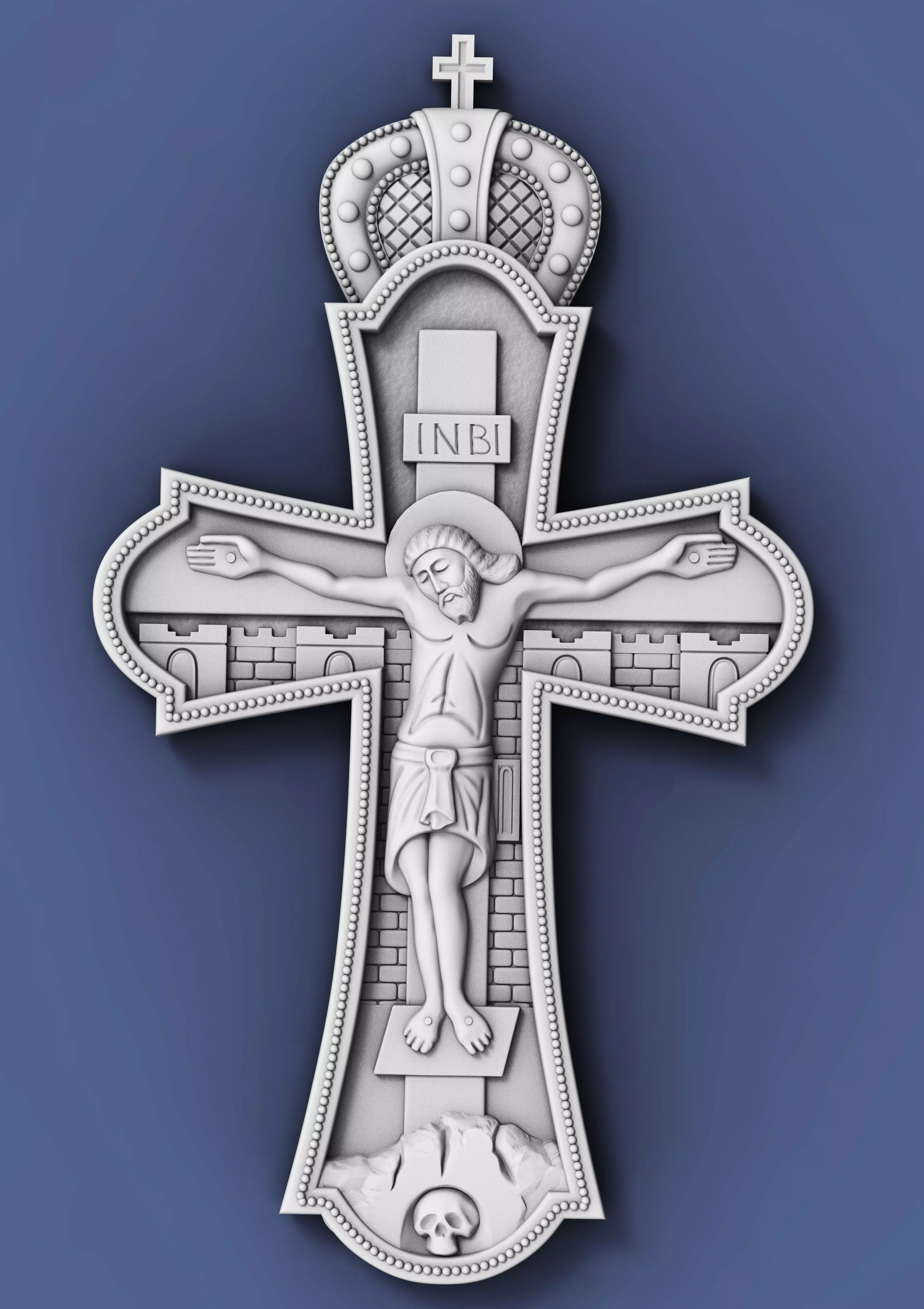 Cross jesus on 3D model_0