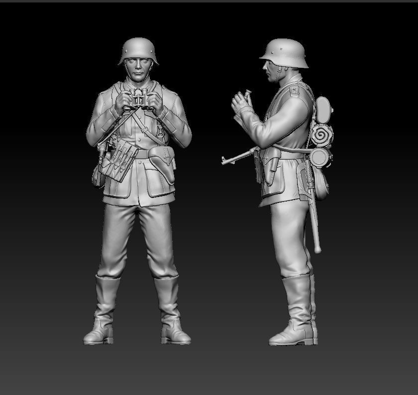 German officer 3D print model_7