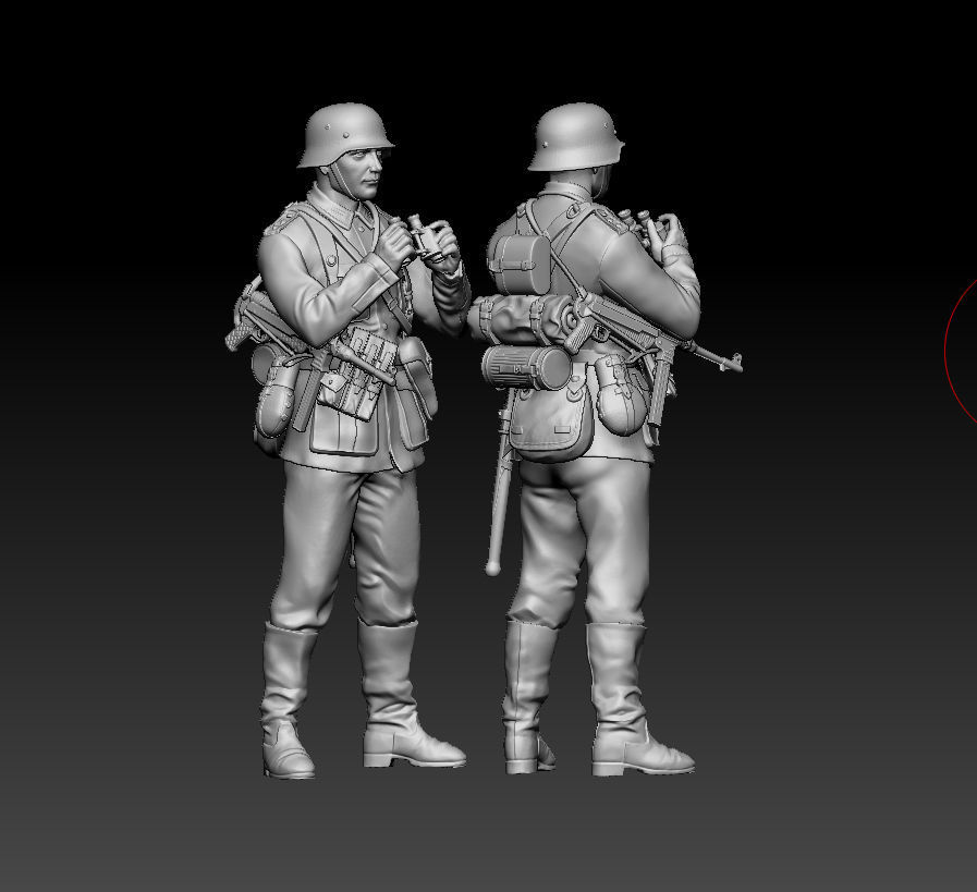 German officer 3D print model_11