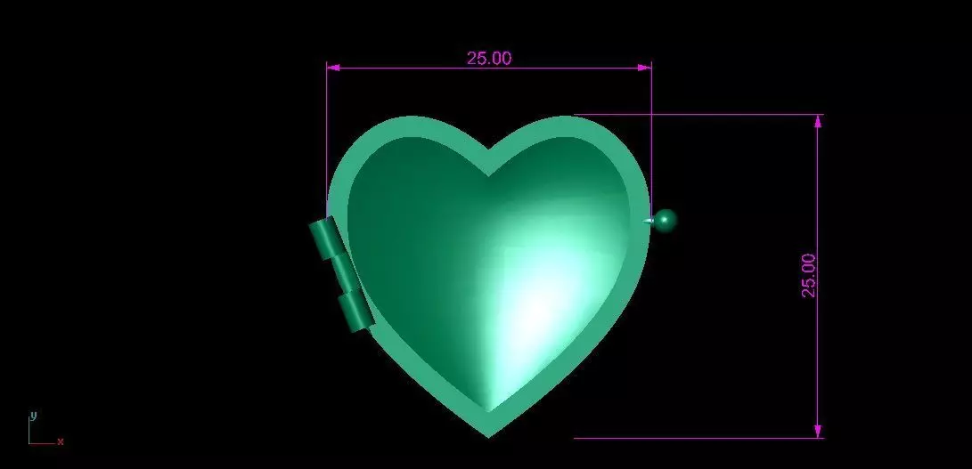 Double Capped Heart Necklace 3D print model