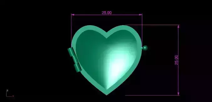  Double Capped Heart Necklace