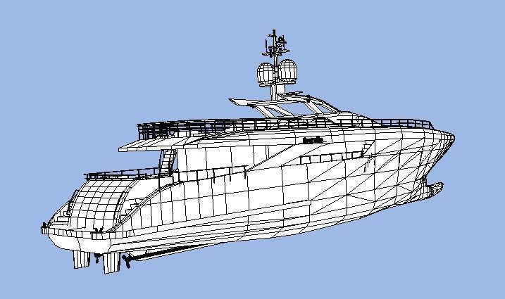 Heesen Aurelia Yatch low-poly 3d model Low-poly 3D model_6