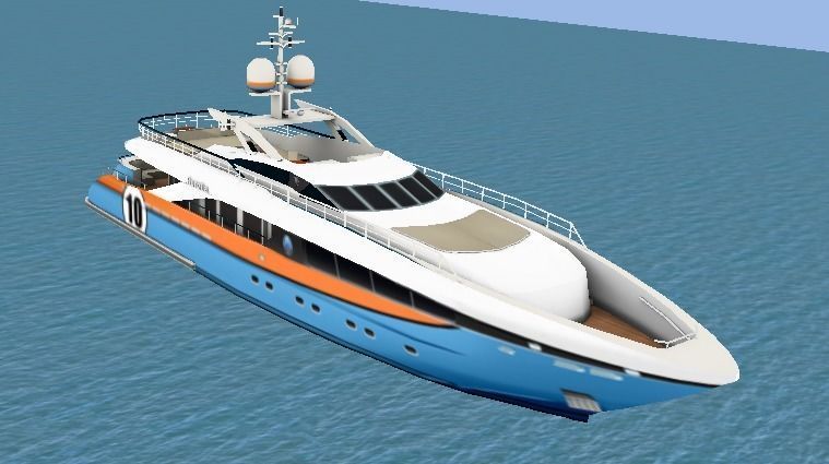 Heesen Aurelia Yatch low-poly 3d model Low-poly 3D model_4