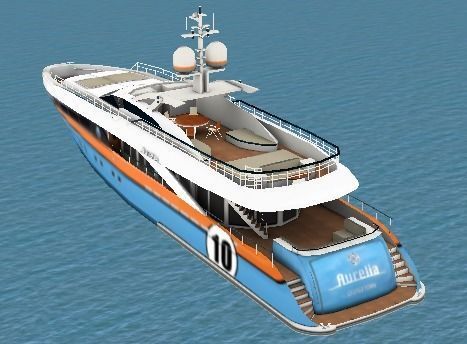 Heesen Aurelia Yatch low-poly 3d model Low-poly 3D model_1