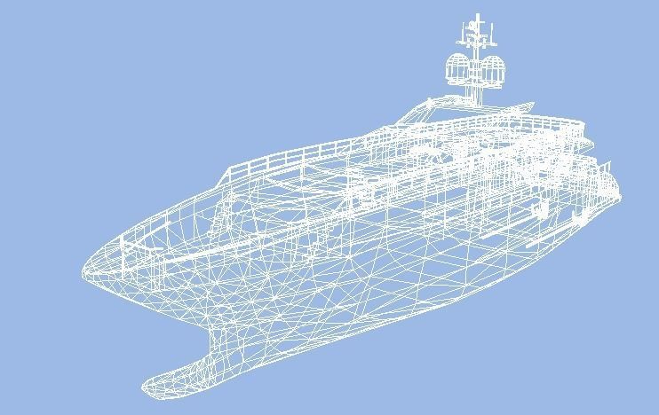 Heesen Aurelia Yatch low-poly 3d model Low-poly 3D model_5