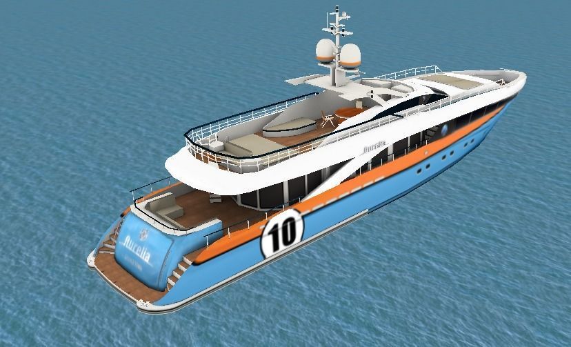 Heesen Aurelia Yatch low-poly 3d model Low-poly 3D model_3