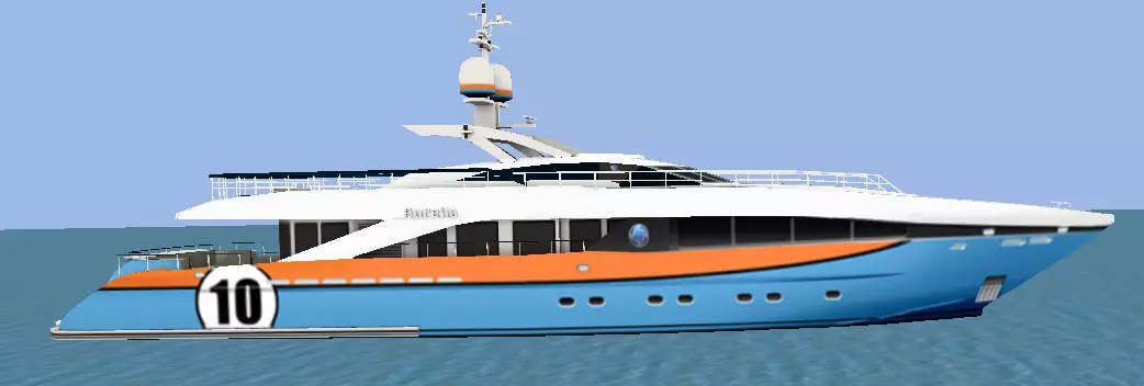 Heesen Aurelia Yatch low-poly 3d model Low-poly 3D model_0