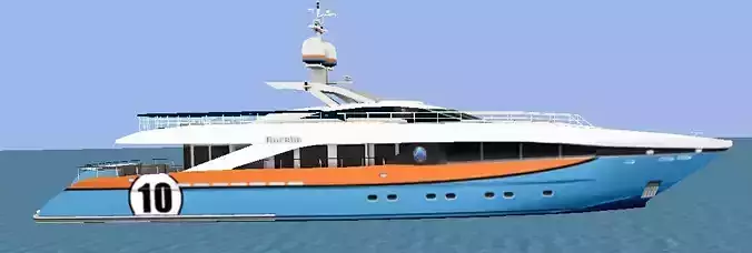 Heesen Aurelia Yatch low-poly 3d model