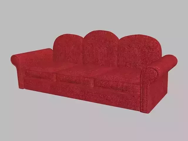 old red sofa