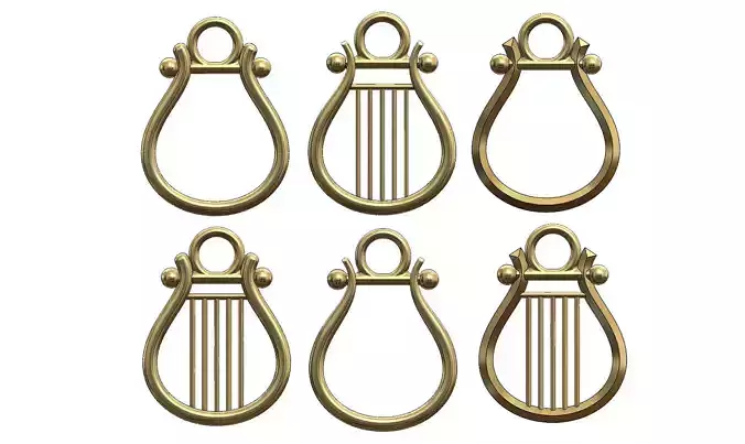 Lyre pendants 3D print model