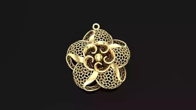 AR-TRKP-Z0023 flower pendant in gold