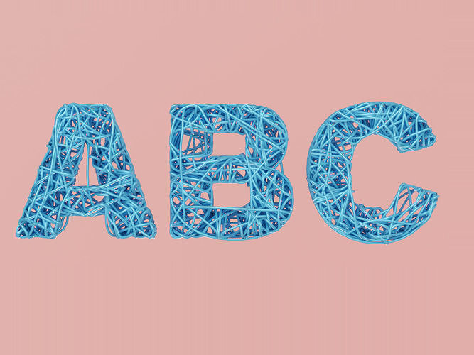 Wire Noodle Alphabet 3D model