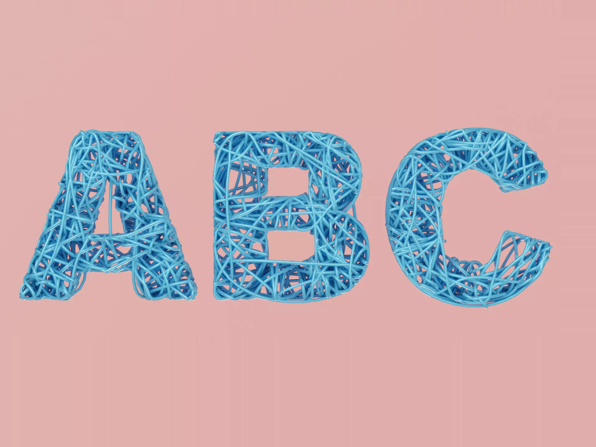 Wire Noodle Alphabet 3D model_0