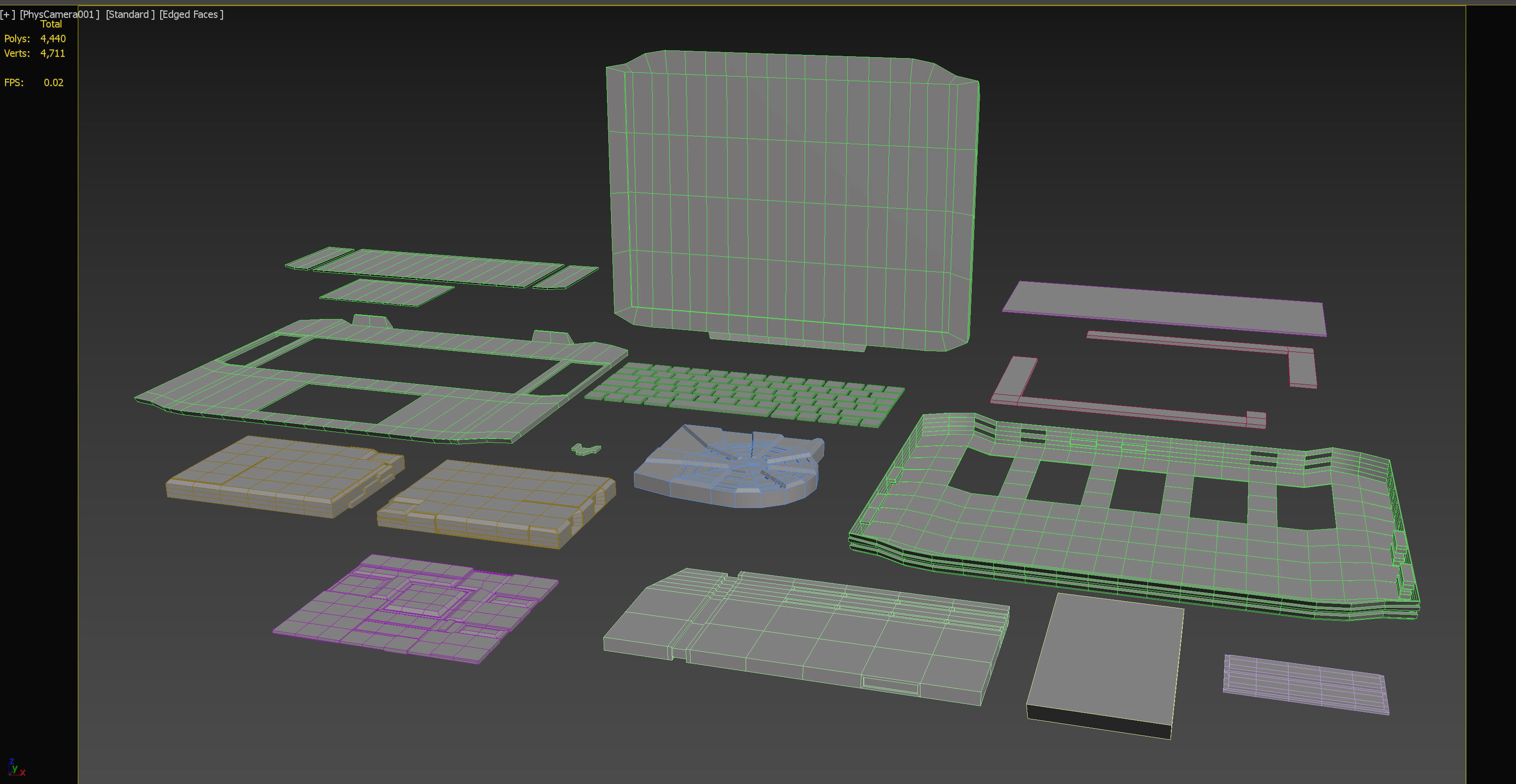 Gaming Laptop Disassemblable - Low Poly Low-poly 3D model_7