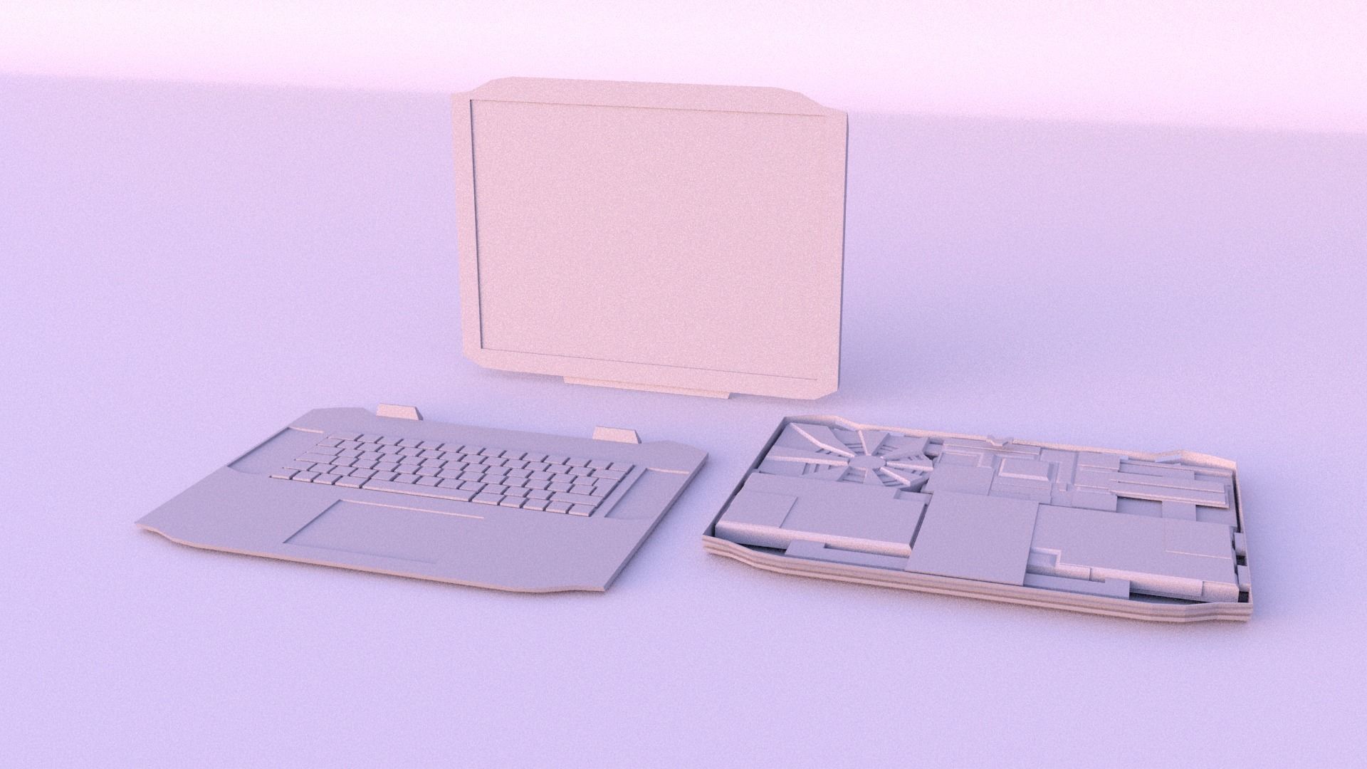 Gaming Laptop Disassemblable - Low Poly Low-poly 3D model_4