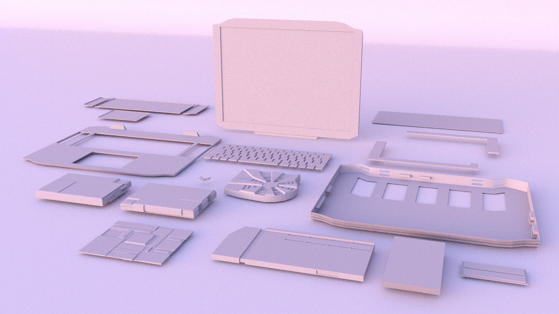 Gaming Laptop Disassemblable - Low Poly Low-poly 3D model_5