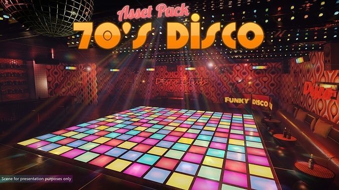 Low-Poly 70s Disco Pack Low-poly 3D model