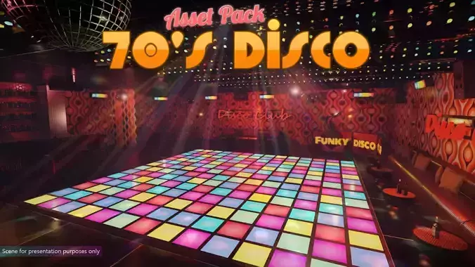Low-Poly 70s Disco Pack Low-poly 3D model