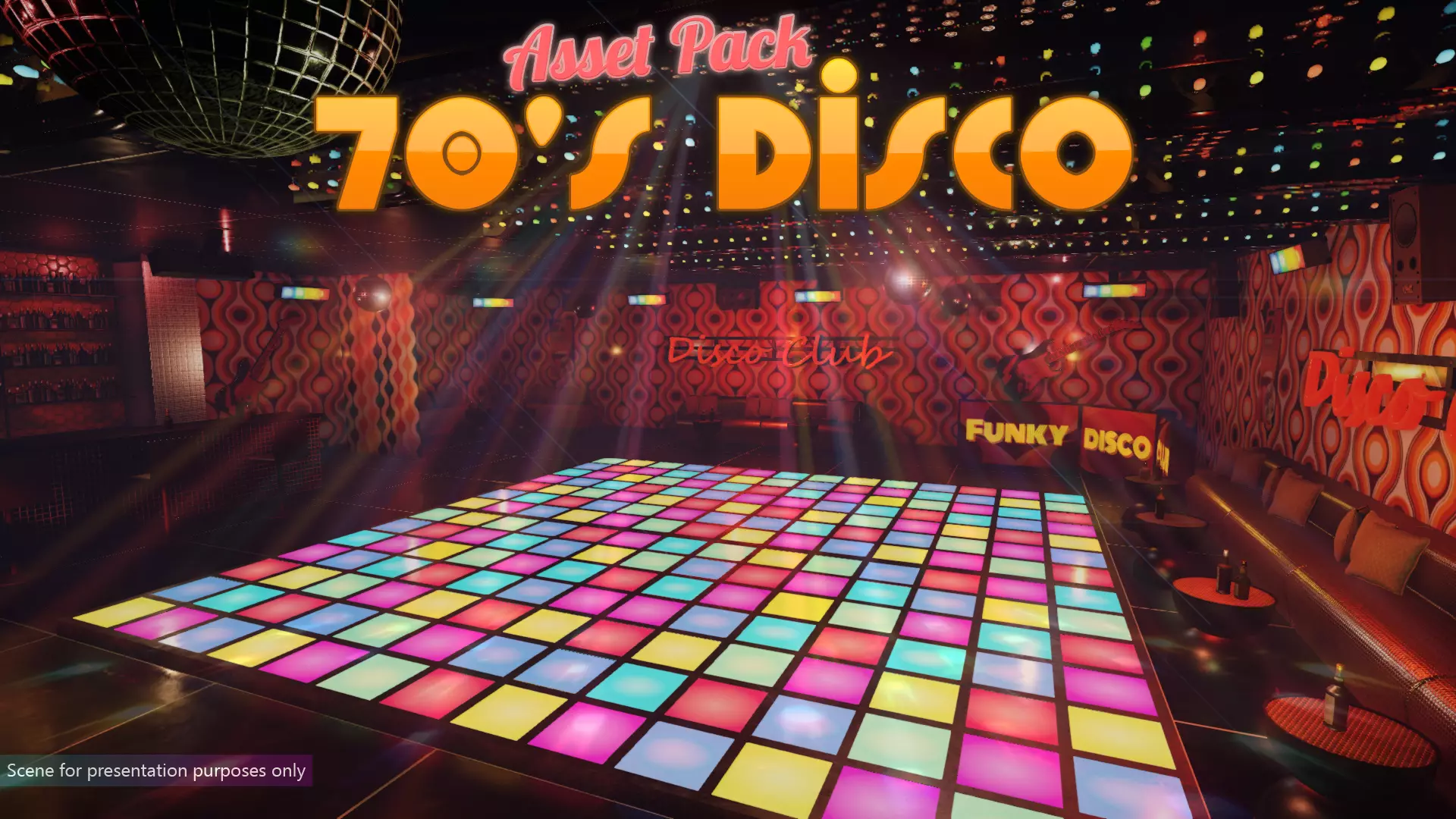 Low-Poly 70s Disco Pack Low-poly 3D model_0