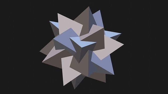 5 tetrahedron star shaped icosahedron dodecahedron  3D print model